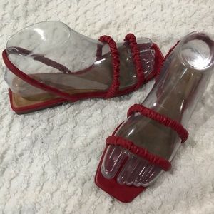 Who What Where RED flat sandals